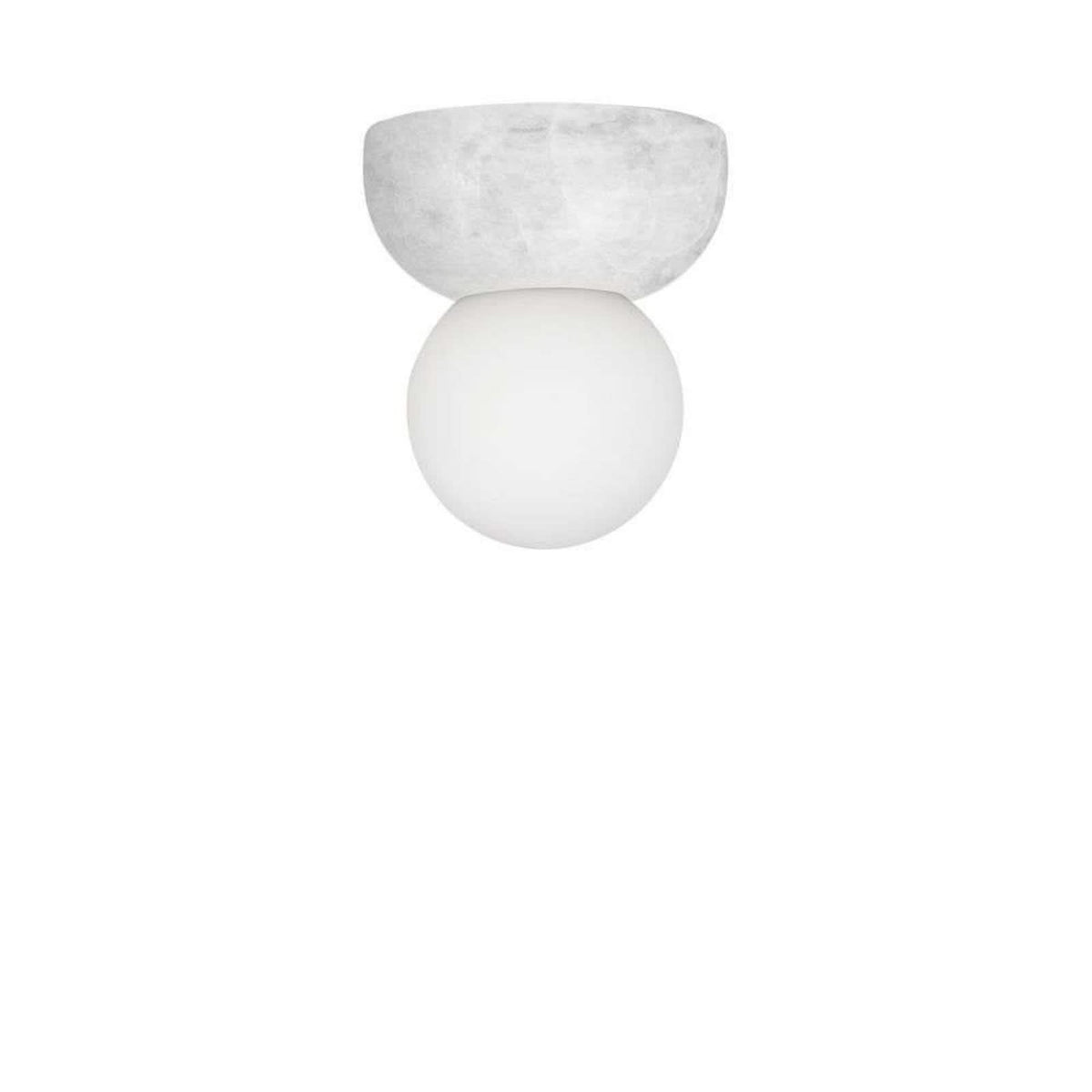 Applique murale Torrano en verre, blanc marbré et blanc, Ø 13 cm, IP44