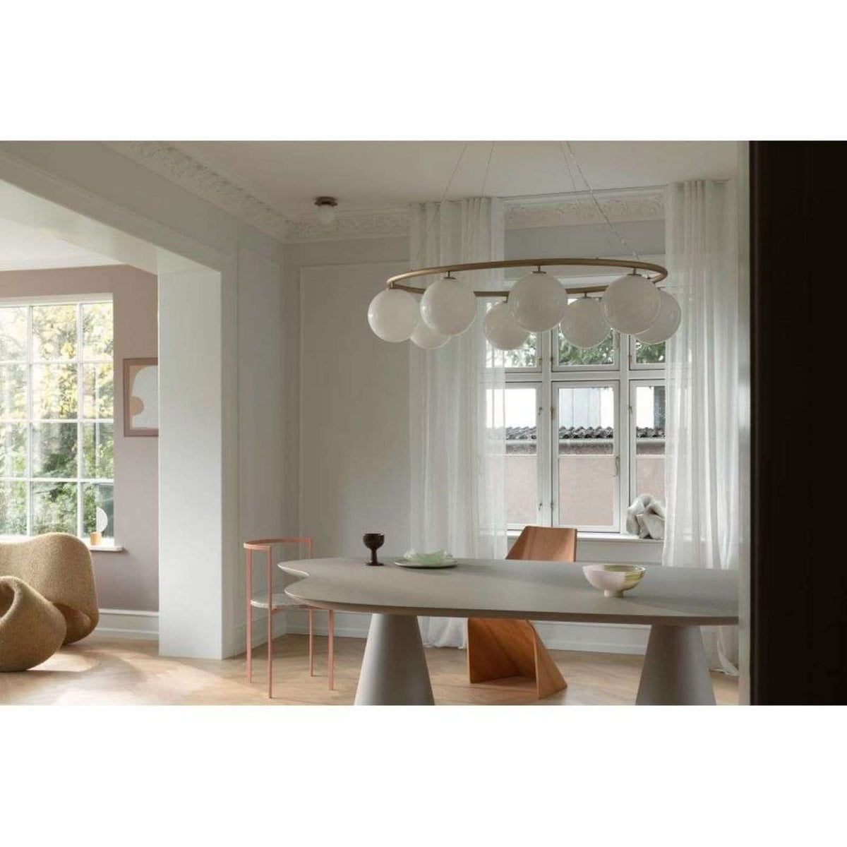 Applique murale Liila 1 en verre, doré et blanc, Ø 14 cm, IP44