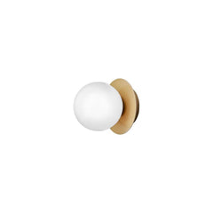 Applique murale Liila 1 en verre, doré et blanc, Ø 14 cm, IP44