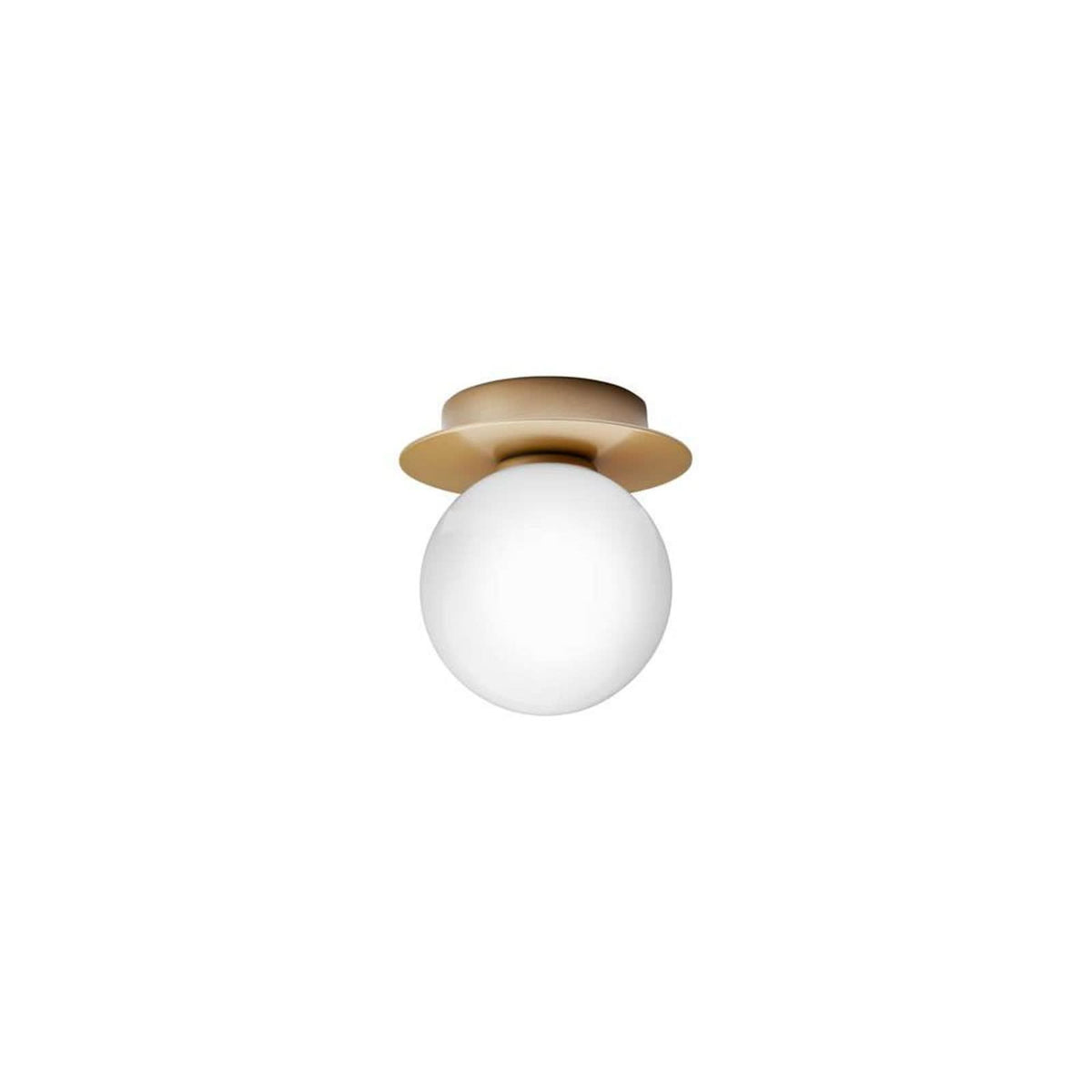 Applique murale Liila 1 en verre, doré et blanc, Ø 14 cm, IP44