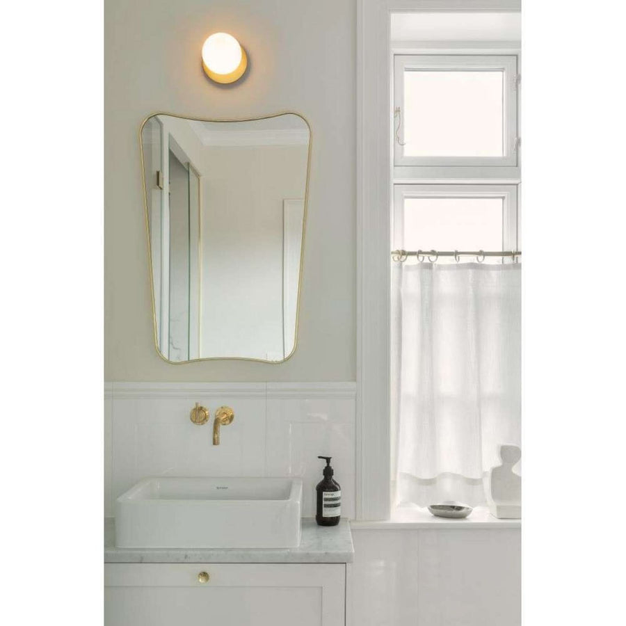 Applique murale Liila 1 en verre, doré et blanc, Ø 14 cm, IP44