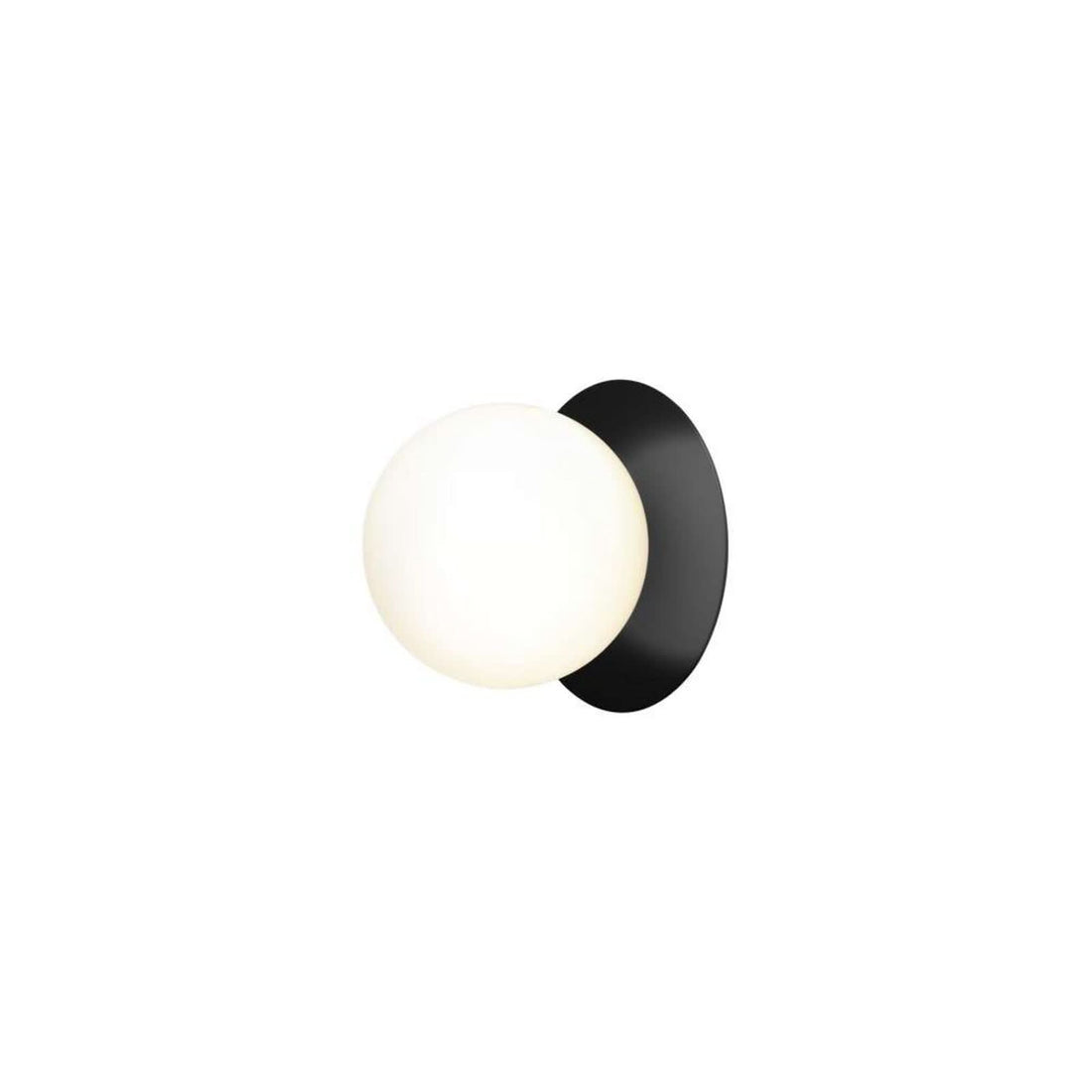 Applique murale Liila 1 Medium en verre, noir et blanc, Ø 16,5 cm, IP44
