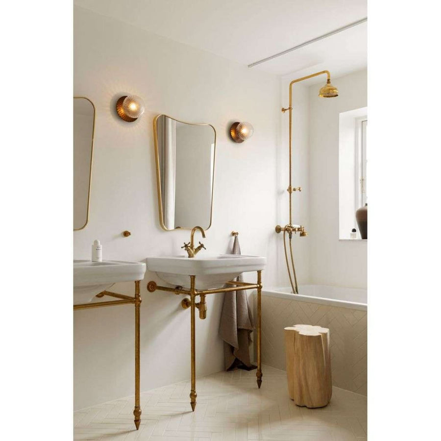Applique murale Liila 1 Medium en verre, bronze et transparent, Ø 16,5 cm, IP44