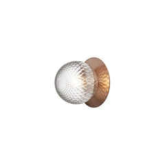 Applique murale Liila 1 Medium en verre, bronze et transparent, Ø 16,5 cm, IP44
