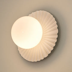 Applique murale Liila Muuse en verre, blanc, Ø 20 cm, IP44