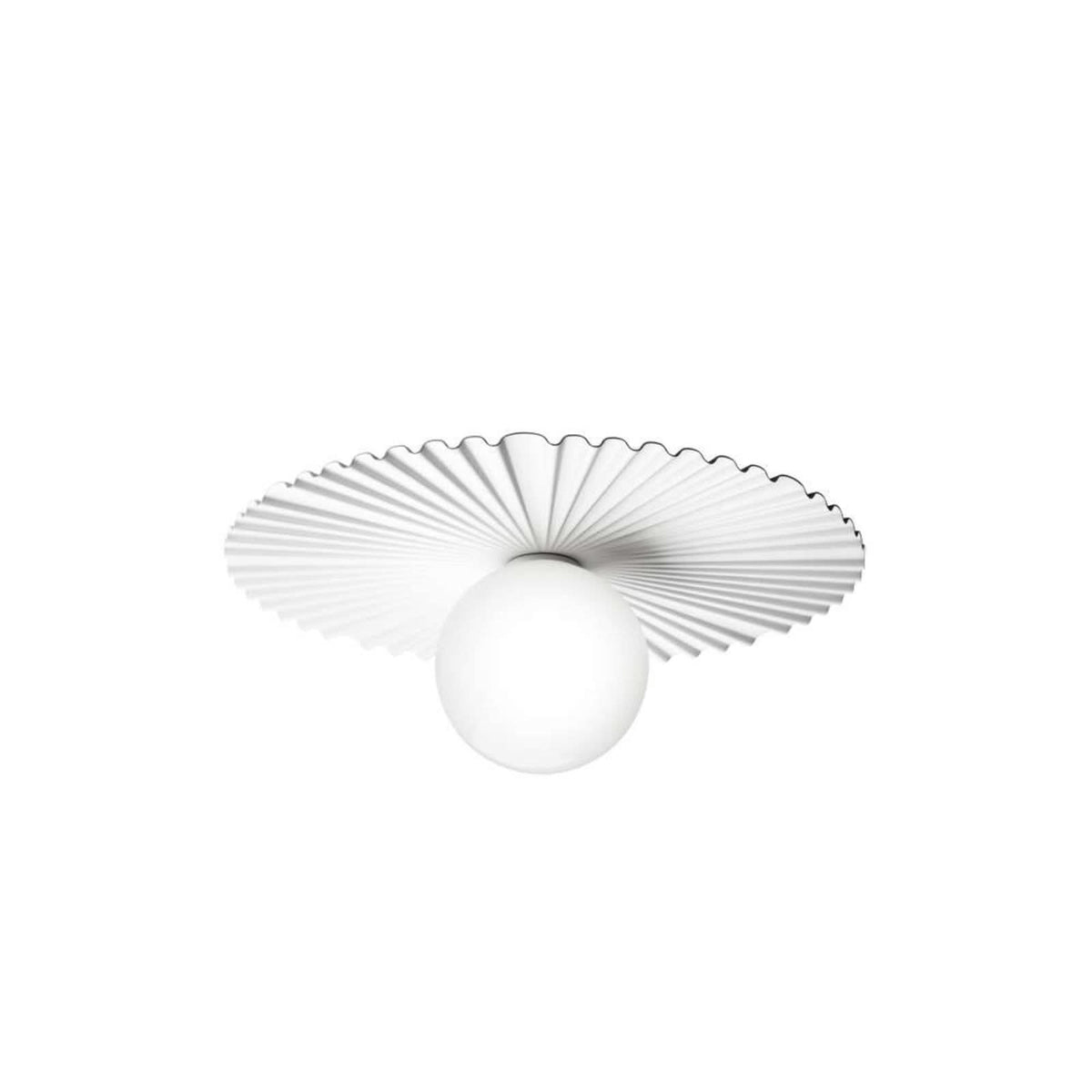 Applique murale Liila Muuse en verre, blanc, Ø 42 cm, IP44