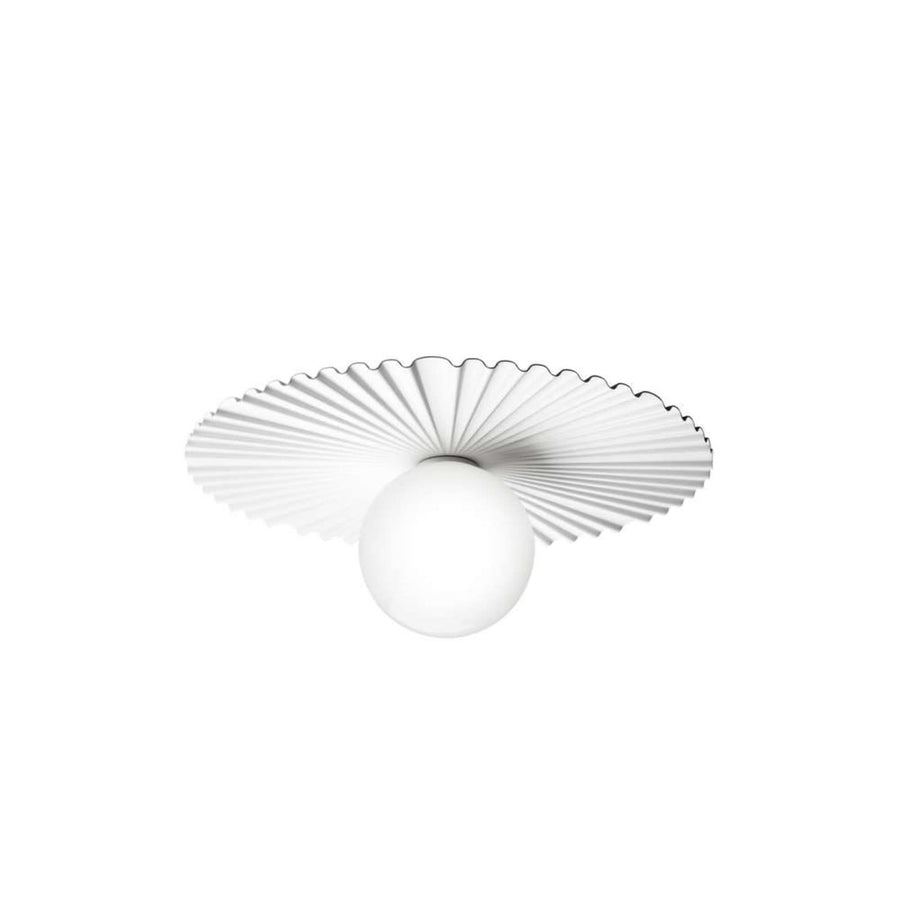Applique murale Liila Muuse en verre, blanc, Ø 42 cm, IP44