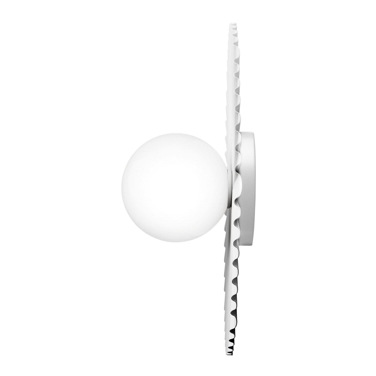 Applique murale Liila Muuse en verre, blanc, Ø 42 cm, IP44