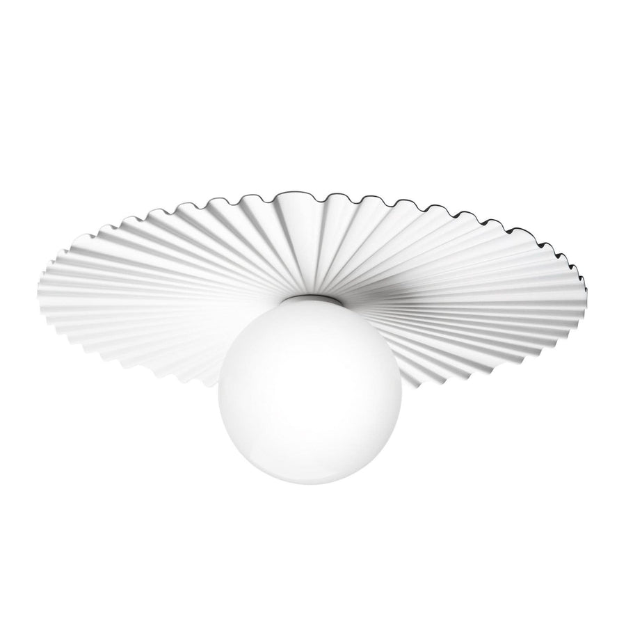 Applique murale Liila Muuse en verre, blanc, Ø 42 cm, IP44