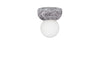Applique murale Torrano en verre, gris marbré et blanc, Ø 13 cm, IP44
