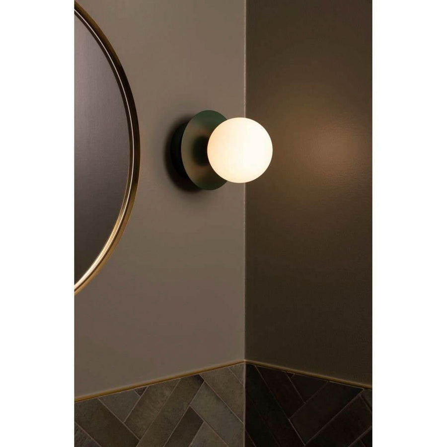 Applique murale ART Deco en verre, vert et blanc, Ø 16 cm, IP44