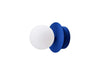 Applique murale ART Deco en verre, bleu et blanc, Ø 16 cm, IP44