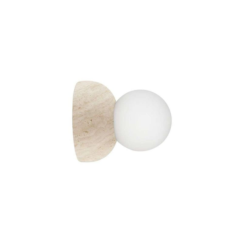 Applique murale Torrano en verre, beige et blanc, Ø 13 cm, IP44