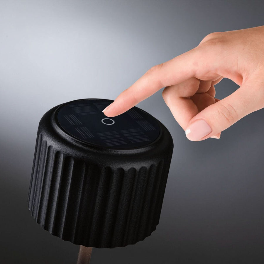 Lampe solaire d'extérieur LED Else en aluminium, noir, Ø 10,2 cm, IP44