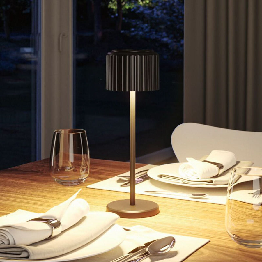 Lampe solaire d'extérieur LED Else en aluminium, noir, Ø 10,2 cm, IP44