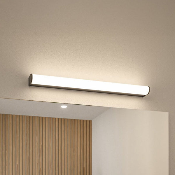Applique murale LED Arneb en aluminium, noir et blanc satiné, hauteur 4 cm, IP44