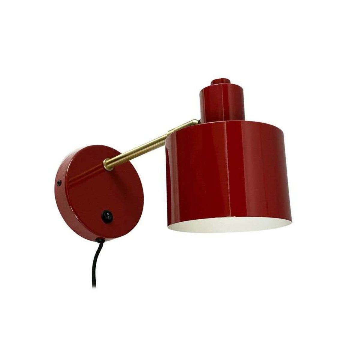 Applique murale Ocean en métal, rouge foncé et laiton, hauteur 10,5 cm