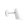 Applique murale Birdy Short en aluminium, argenté et blanc, hauteur 19 cm