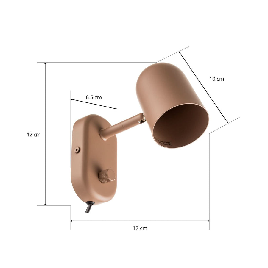 Applique murale Buddy en acier, beige, hauteur 12 cm