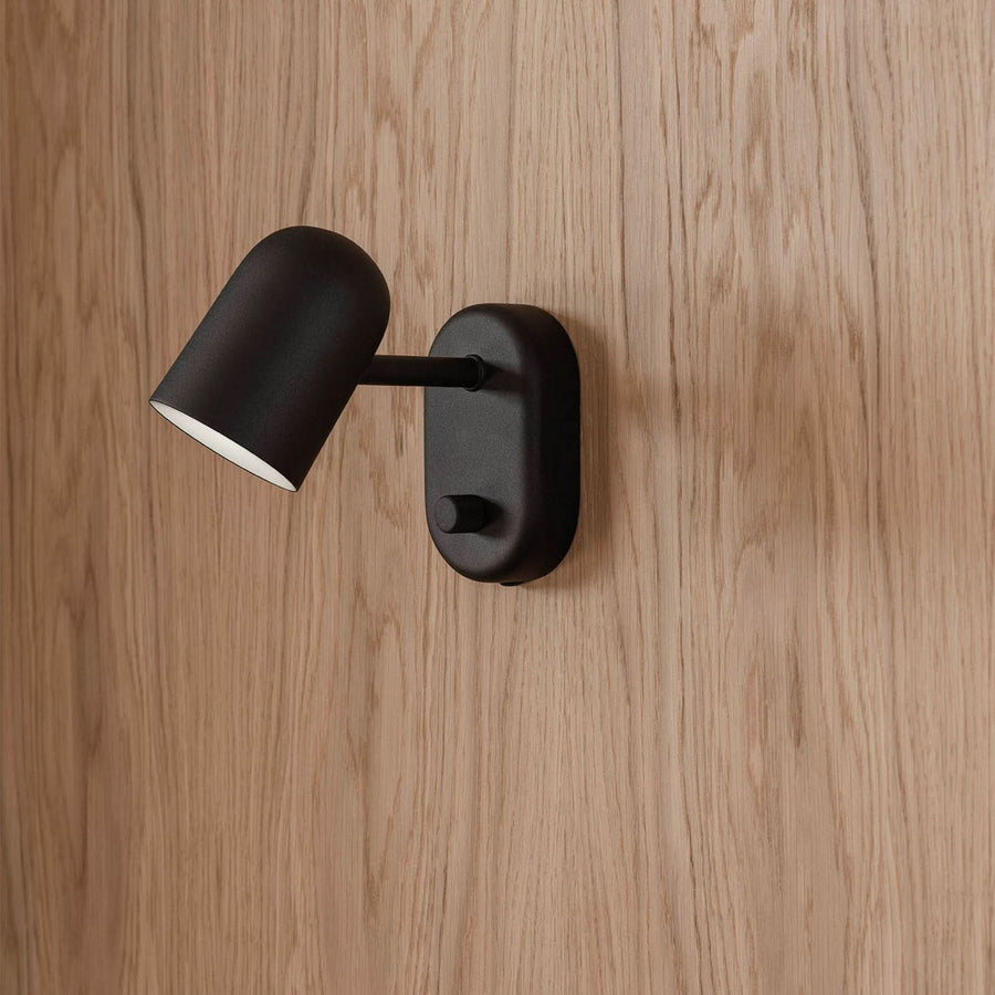 Applique murale Buddy en acier, noir, hauteur 12 cm
