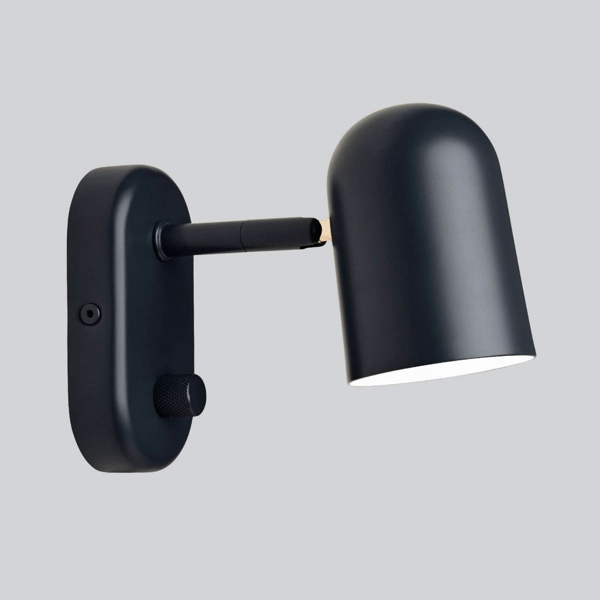 Applique murale Buddy en acier, noir, hauteur 12 cm