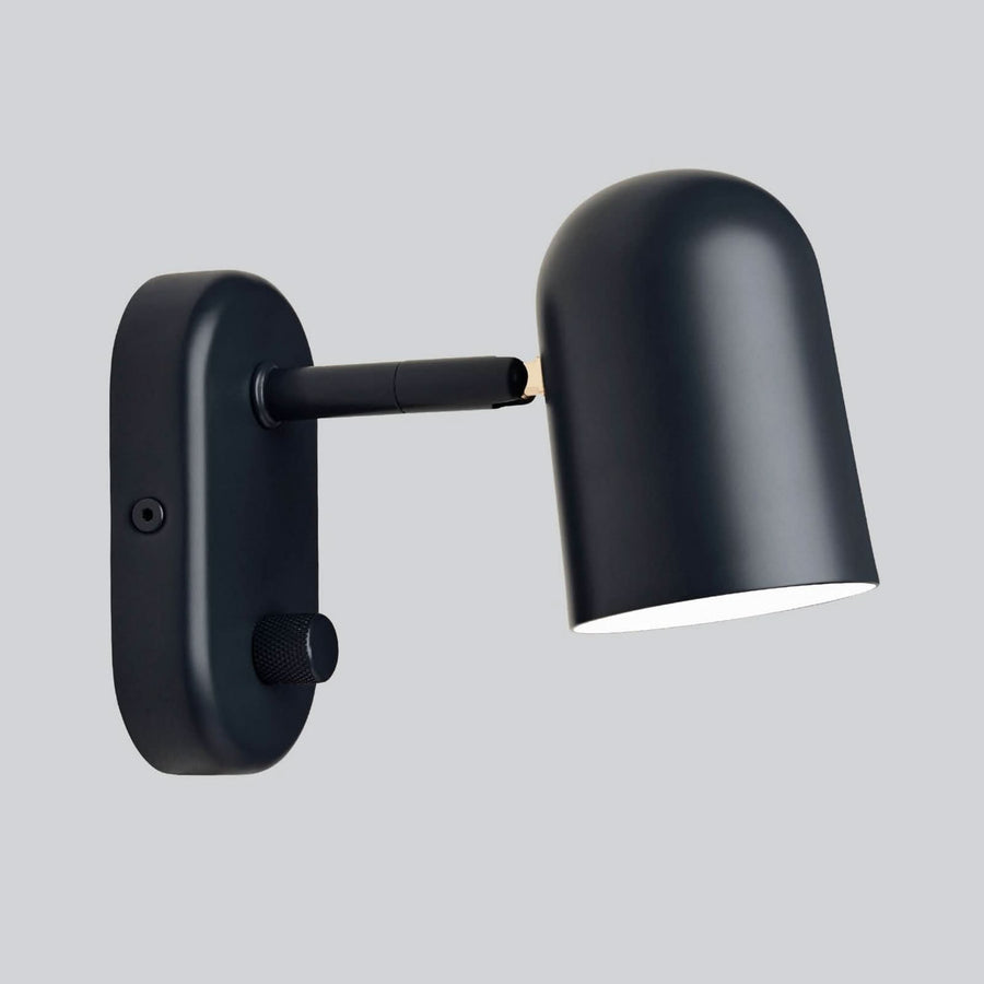 Applique murale Buddy en acier, noir, hauteur 12 cm