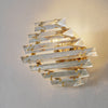 Applique murale Losanghe en cristal, transparent et doré, 2 lumières, hauteur 23 cm
