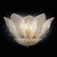 Applique murale Grecia en verre, blanc et or, 2 lumières, hauteur 40 cm