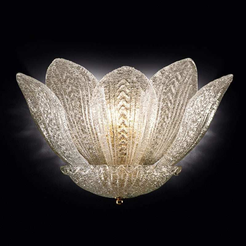 Applique murale Grecia en verre, blanc et or, 2 lumières, hauteur 40 cm