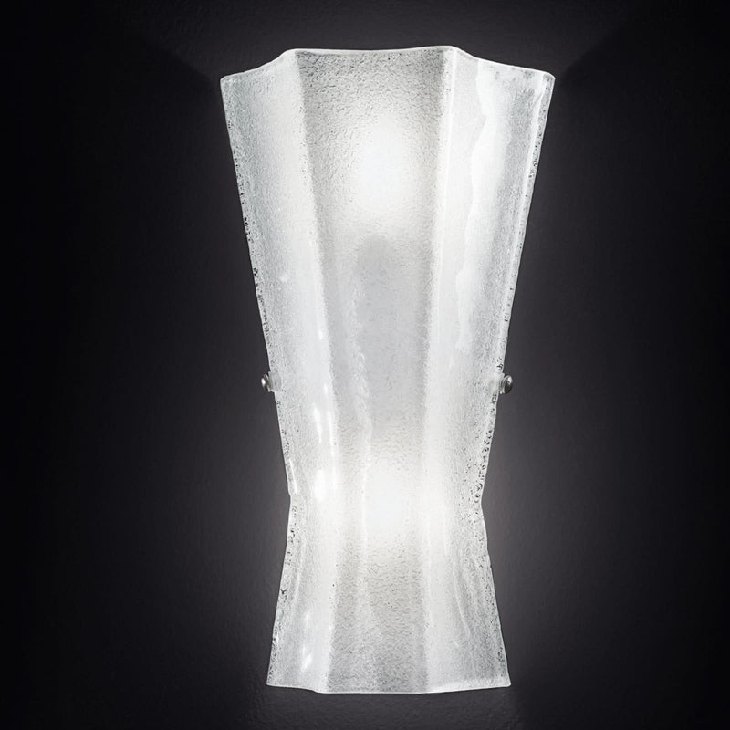 Applique murale Monja en verre, blanc, 2 lumières, hauteur 40 cm
