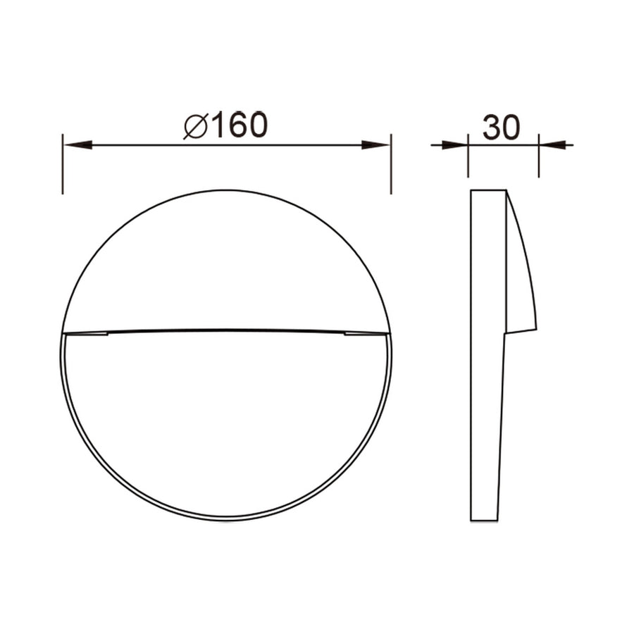Balise murale extérieure LED Baker, IP54, Ø 16 cm
