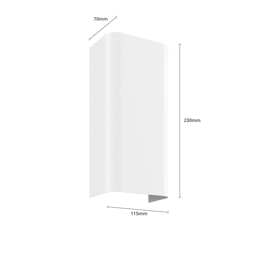Applique murale Bergen en métal, blanc, 2 lumières, hauteur 23 cm