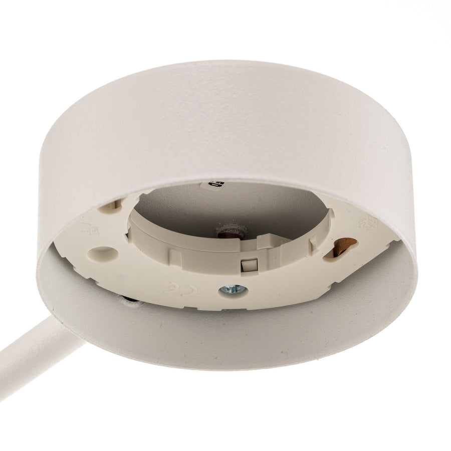 Plafonnier Orbit IV en acier, blanc, 4 lumières, longueur 84,5 cm