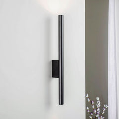 Applique murale Laser en acier, noir, 2 lumières, Ø 2,5 cm