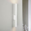 Applique murale Laser en acier, blanc, 2 lumières, Ø 2,5 cm