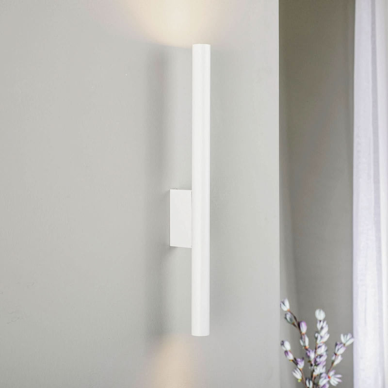Applique murale Laser en acier, blanc, 2 lumières, Ø 2,5 cm