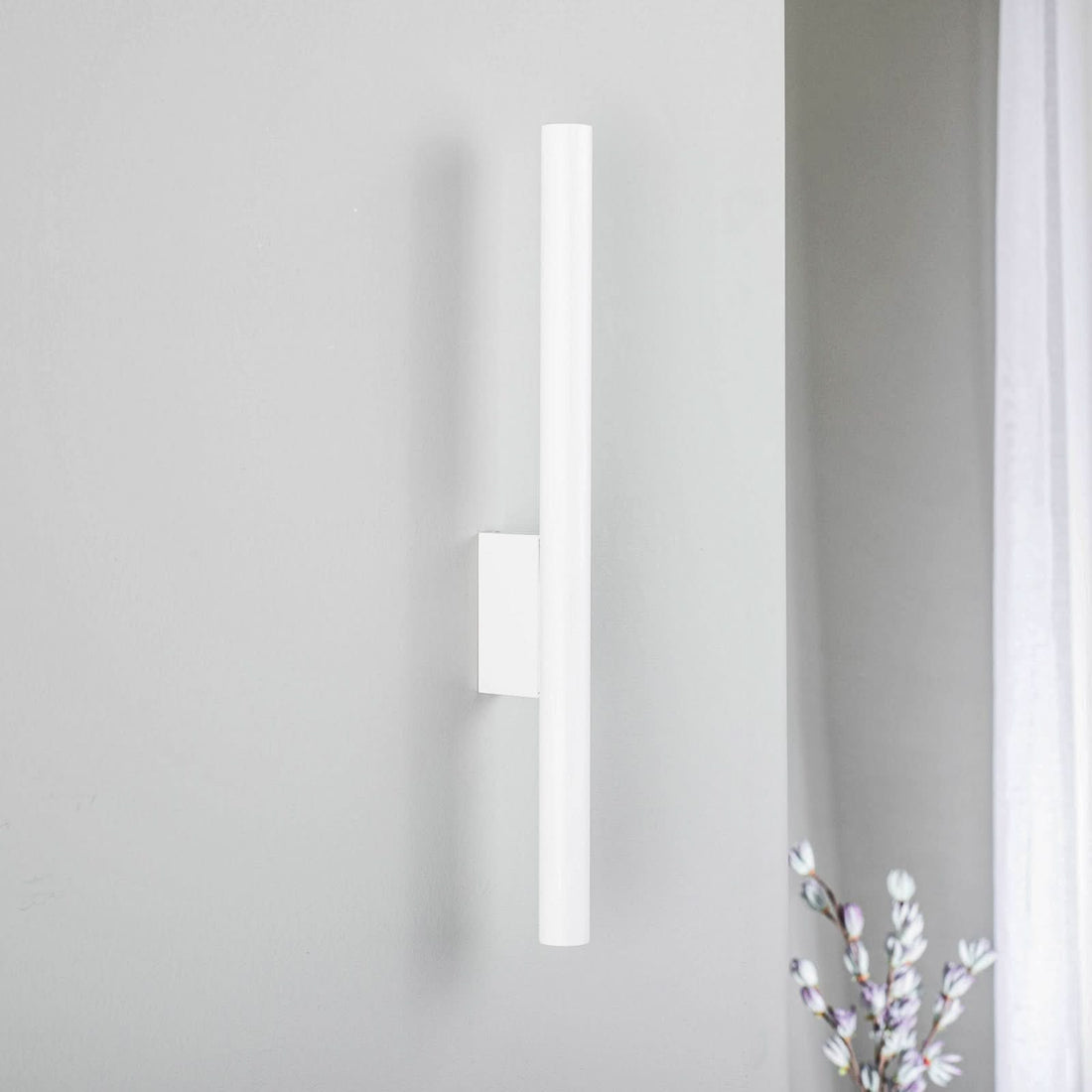 Applique murale Laser en acier, blanc, 2 lumières, Ø 2,5 cm