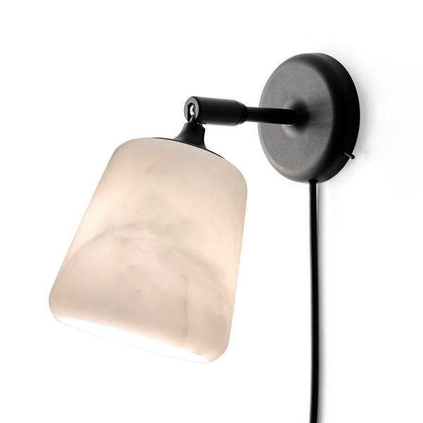 Applique murale en marbre, noir et crème, hauteur 23 cm