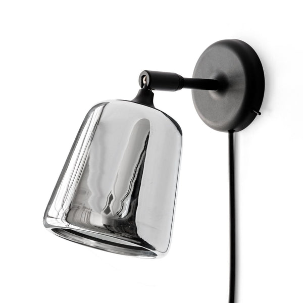 Applique murale Material Edition en aluminium, noir et chrome, hauteur 23 cm