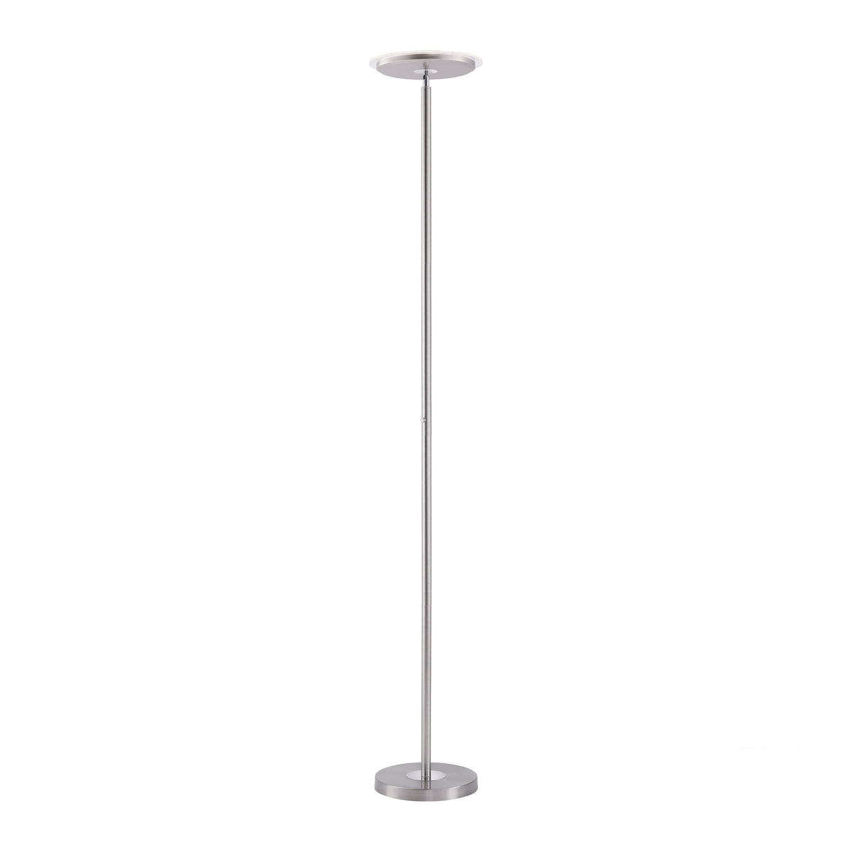 Vue entière du lampadaire sur fond blanc, diffuseur plat orientable en haut