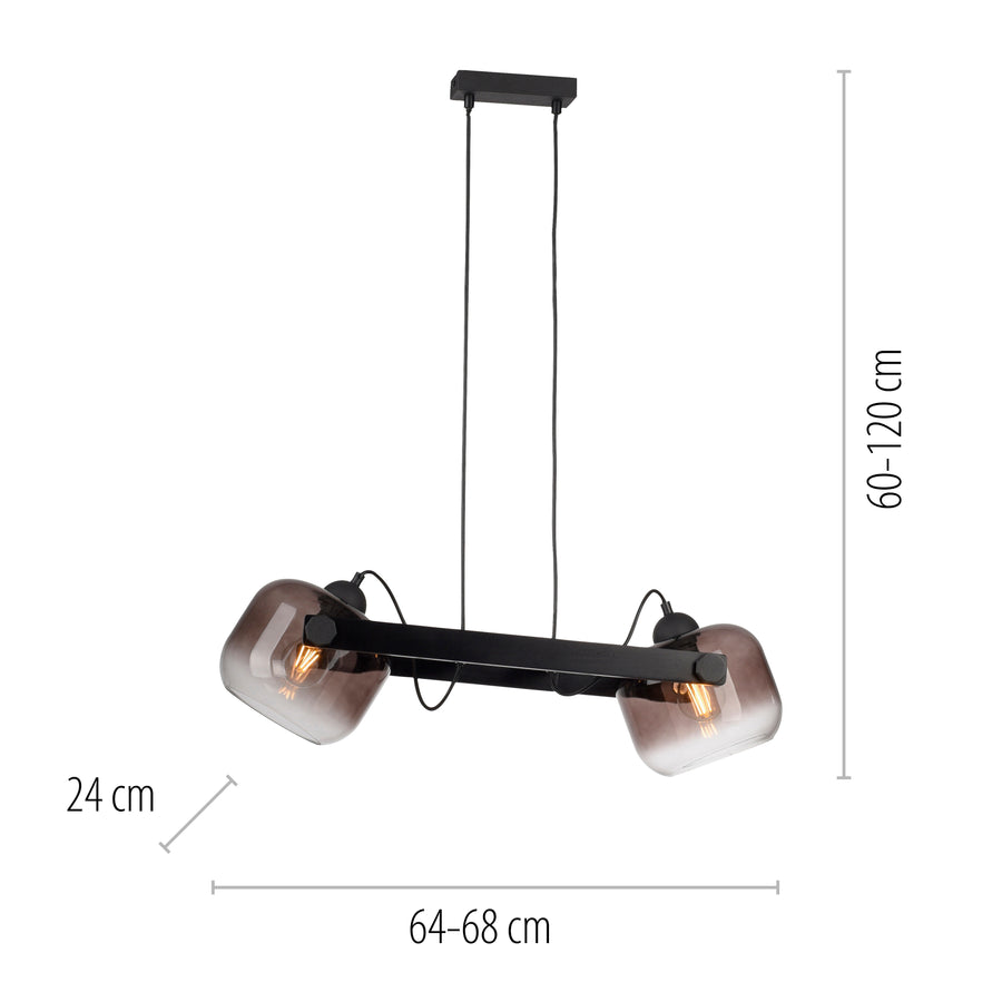 Suspension Cup 2.0 2 lumières noire