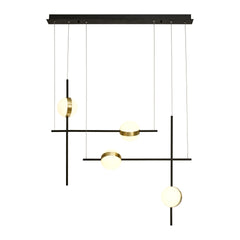 Suspension LED Cuba dorée et noire
