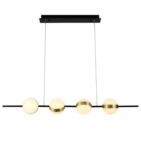 Suspension LED Cuba linéaire dorée et noire