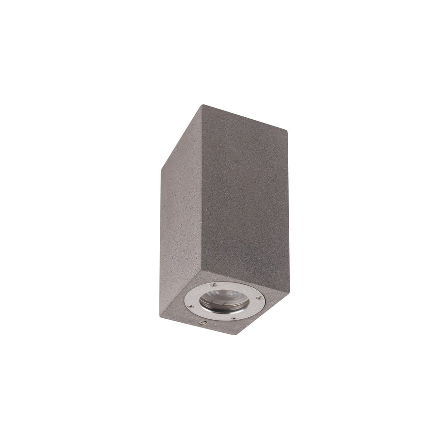 Applique extérieure Levi 2 lumières, béton, IP65, L 8,6 cm