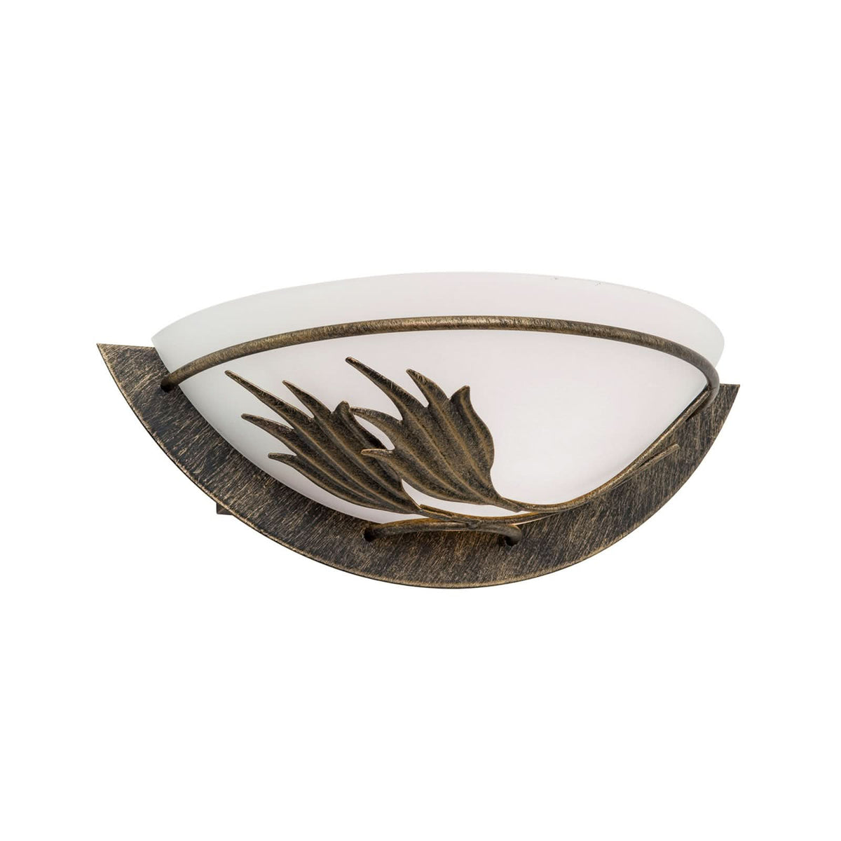 Applique murale Fleur en verre, doré et transparent satiné, hauteur 9 cm