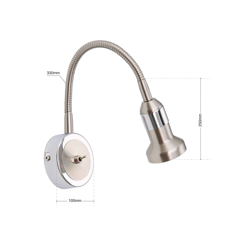 Applique murale Colana en métal, nickel satiné