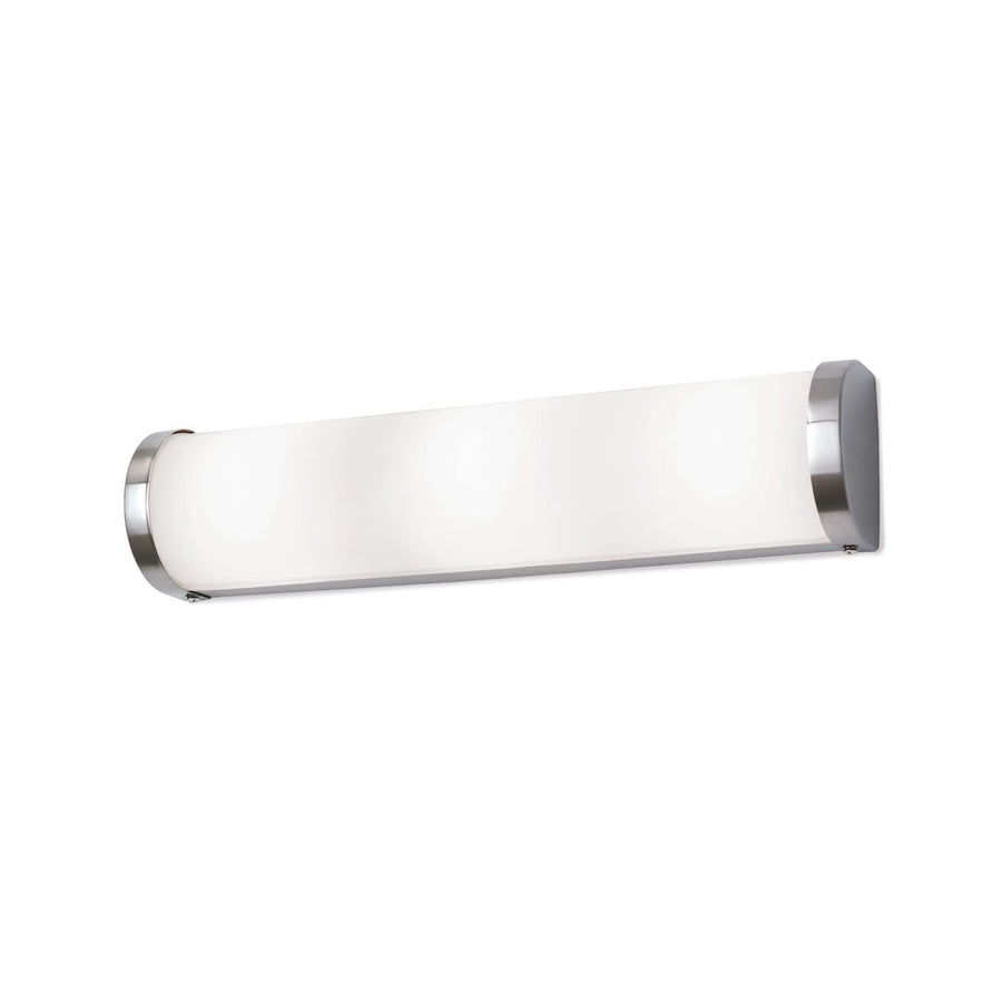 Applique murale Tea 41 en verre, nickel et blanc, 3 lumières, IP44