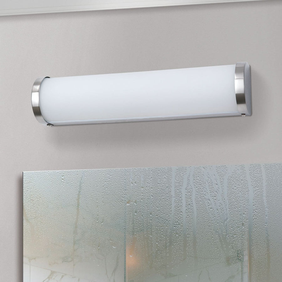 Applique murale Tea 41 en verre, nickel et blanc, 3 lumières, IP44
