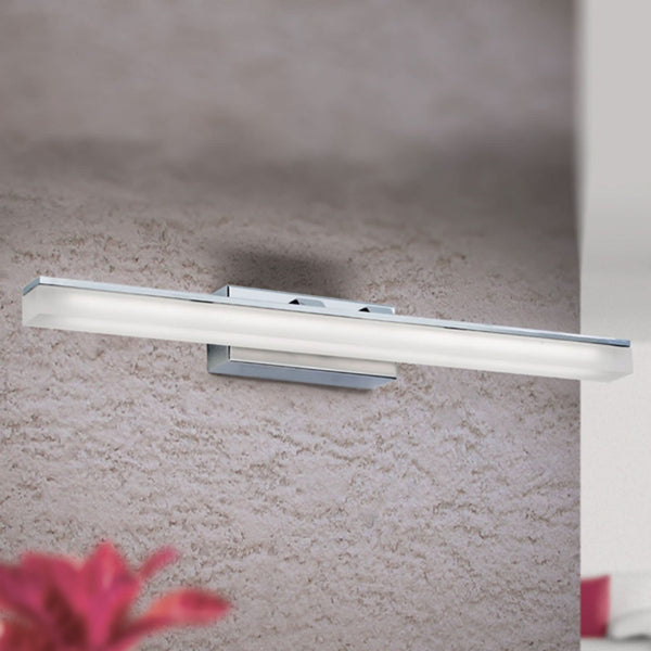 Applique murale LED Alexandre IP44 46 en métal, chromé, hauteur 9,5 cm, IP44