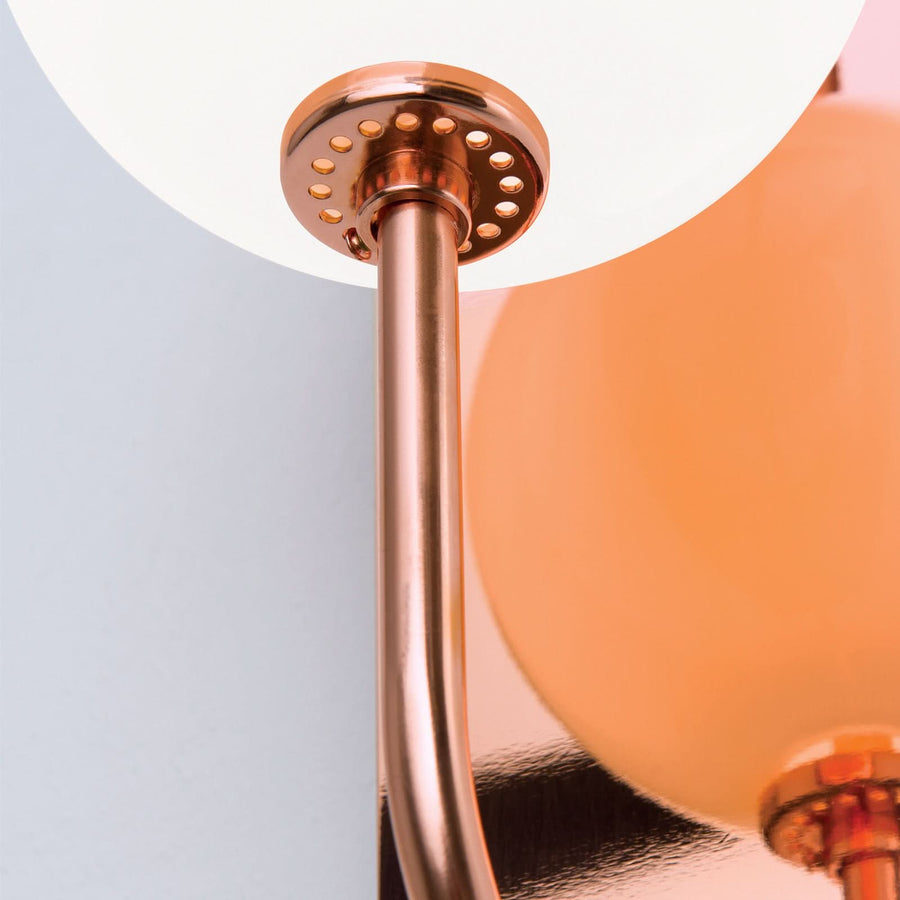 Applique murale Pipes en laiton, cuivré et blanc, hauteur 37 cm